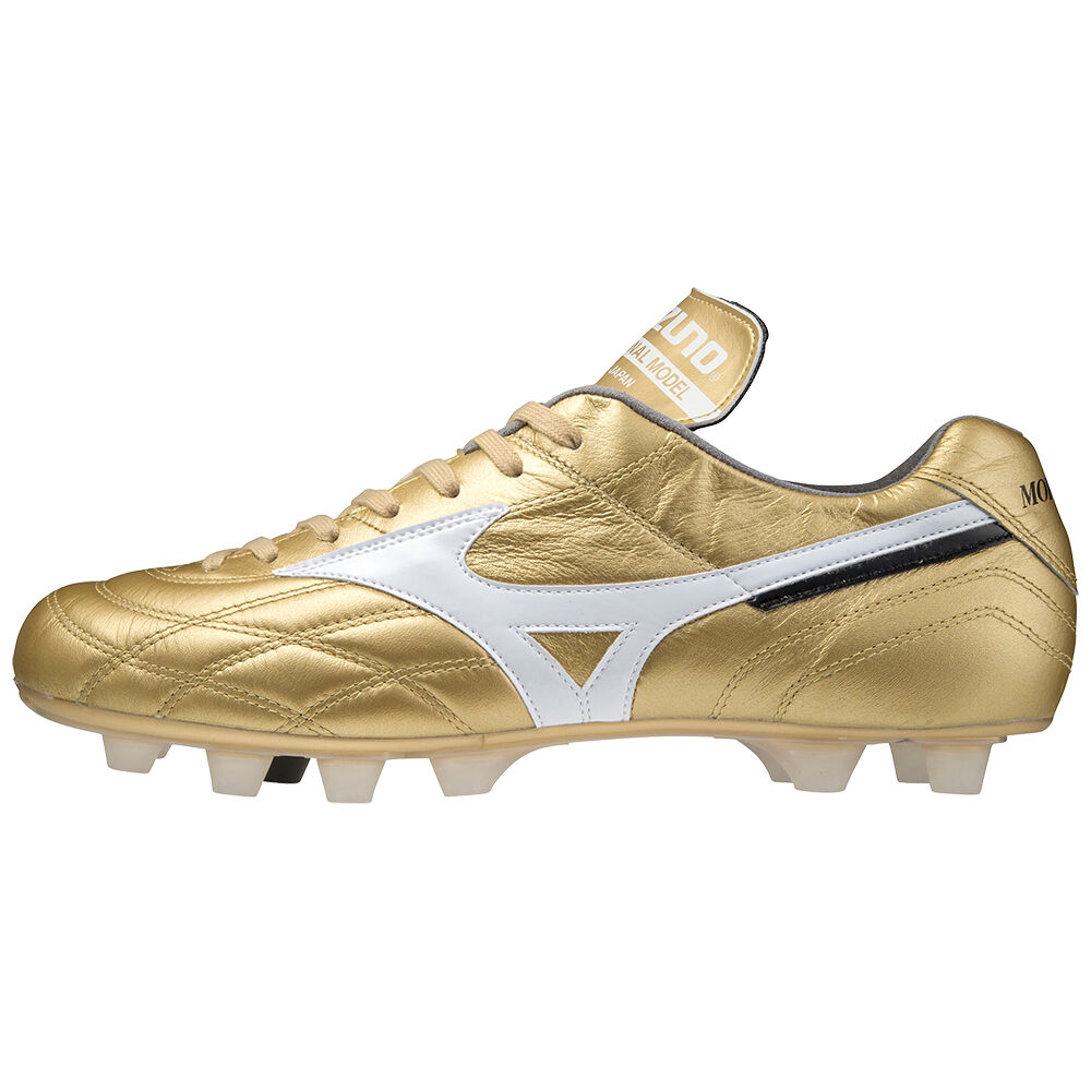 Scarpe Calcio Mizuno Morelia Ul Japan Uomo - Oro/Bianche - 05739-AUGB